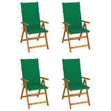 NNEVL Garden Reclining Chairs 4 pcs with Cushions Solid Acacia Wood