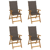 NNEVL Garden Reclining Chairs 4 pcs with Cushions Solid Acacia Wood