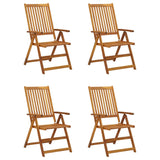 NNEVL Garden Reclining Chairs 4 pcs with Cushions Solid Acacia Wood