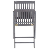 NNEVL Folding Outdoor Chairs 6 pcs with Cushions Solid Acacia Wood