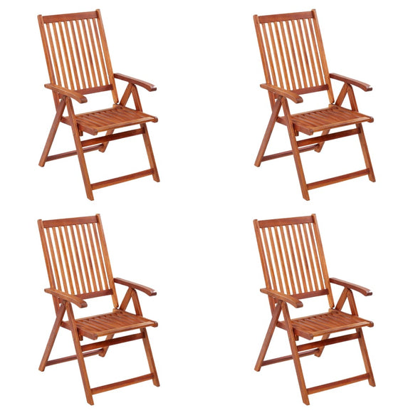 NNEVL Folding Garden Chairs 4 pcs Solid Acacia Wood