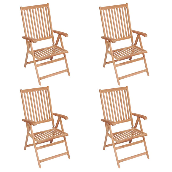 NNEVL Reclining Garden Chairs 4 pcs Solid Teak Wood