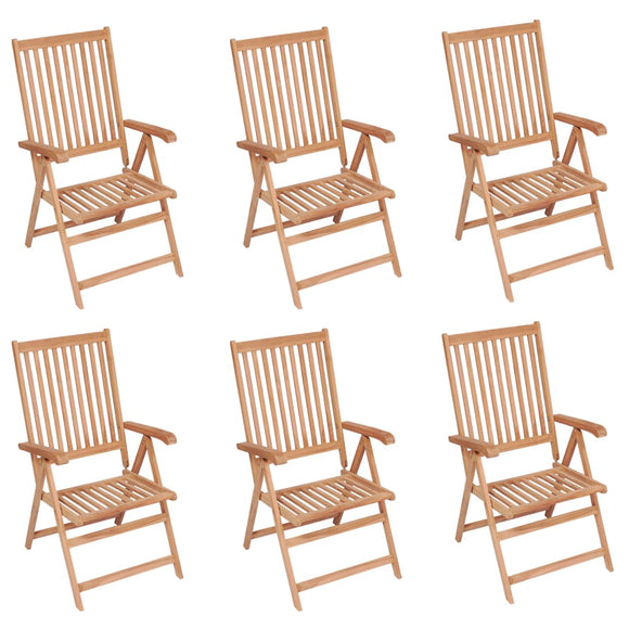 NNEVL Reclining Garden Chairs 6 pcs Solid Teak Wood