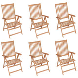 NNEVL Reclining Garden Chairs 6 pcs Solid Teak Wood