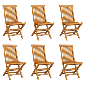 NNEVL Folding Garden Chairs 6 pcs Solid Teak Wood