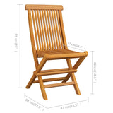 NNEVL Folding Garden Chairs 6 pcs Solid Teak Wood