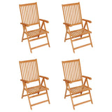 NNEVL Garden Chairs 4 pcs with Black Cushions Solid Teak Wood