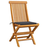 NNEVL Garden Chairs with Anthracite Cushions 6 pcs Solid Teak Wood