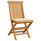 NNEVL Garden Chairs with Cream Cushions 6 pcs Solid Teak Wood