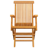 NNEVL Garden Chairs with Cream Cushions 4 pcs Solid Teak Wood