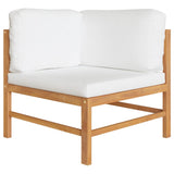 NNEVL Corner Sofas 2 pcs with Cream Cushions Solid Teak Wood