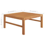 NNEVL 2 Piece Garden Lounge Set with Cream Cushions Teak Wood