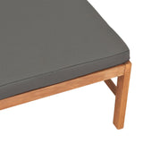 NNEVL Footrest with Dark Grey Cushion Solid Teak Wood