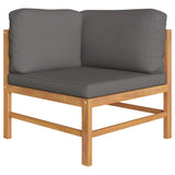 NNEVL Corner Sofas 2 pcs with Dark Grey Cushions Solid Teak Wood