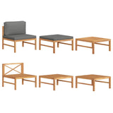 NNEVL 3 Piece Garden Lounge Set with Dark Grey Cushions Teak Wood