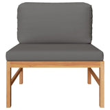 NNEVL 3 Piece Garden Lounge Set with Dark Grey Cushions Teak Wood
