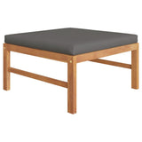 NNEVL 3 Piece Garden Lounge Set with Dark Grey Cushions Teak Wood