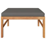 NNEVL 3 Piece Garden Lounge Set with Dark Grey Cushions Teak Wood