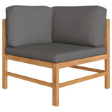 NNEVL 2 Piece Garden Lounge Set with Dark Grey Cushions Teak Wood