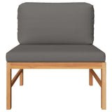 NNEVL 2 Piece Garden Lounge Set with Dark Grey Cushions Teak Wood