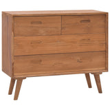 NNEVL Chest of Drawers 90x35x75 cm Solid Teak Wood