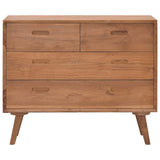 NNEVL Chest of Drawers 90x35x75 cm Solid Teak Wood