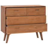NNEVL Chest of Drawers 90x35x75 cm Solid Teak Wood