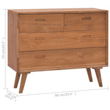 NNEVL Chest of Drawers 90x35x75 cm Solid Teak Wood