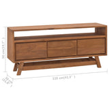 NNEVL TV Cabinet 110x30x50 cm Solid Teak Wood