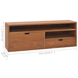 NNEVL TV Cabinet 110x30x40 cm Solid Teak Wood