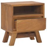NNEVL Bedside Cabinet 40x30x45 cm Solid Teak Wood