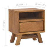 NNEVL Bedside Cabinet 40x30x45 cm Solid Teak Wood