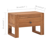 NNEVL Bedside Cabinet 50x30x35 cm Solid Teak Wood