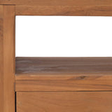 NNEVL TV Cabinet with Wheels 80x50x42 cm Solid Teak Wood