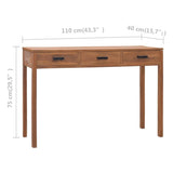 NNEVL Office Desk 110x40x75 cm Solid Teak Wood