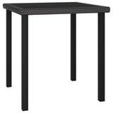 NNEVL 3 Piece Garden Dining Set Poly Rattan Black