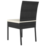 NNEVL 3 Piece Garden Dining Set Poly Rattan Black