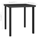 NNEVL 3 Piece Garden Dining Set Poly Rattan Black