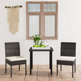 NNEVL 3 Piece Garden Dining Set Poly Rattan Black