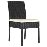 NNEVL 5 Piece Garden Dining Set Poly Rattan Black