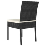 NNEVL 5 Piece Garden Dining Set Poly Rattan Black