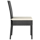 NNEVL 5 Piece Garden Dining Set Poly Rattan Black