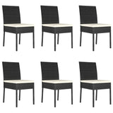 NNEVL 7 Piece Garden Dining Set Poly Rattan Black