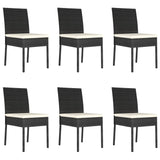 NNEVL 7 Piece Garden Dining Set Poly Rattan Black
