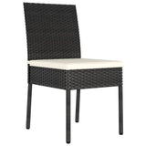 NNEVL 9 Piece Garden Dining Set Poly Rattan Black