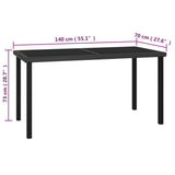NNEVL 7 Piece Garden Dining Set Poly Rattan Black