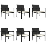 NNEVL 7 Piece Garden Dining Set Poly Rattan Black