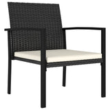 NNEVL 7 Piece Garden Dining Set Poly Rattan Black