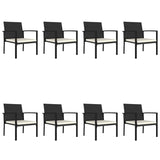 NNEVL 9 Piece Garden Dining Set Poly Rattan Black