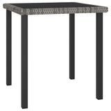 NNEVL 3 Piece Garden Dining Set Poly Rattan Grey